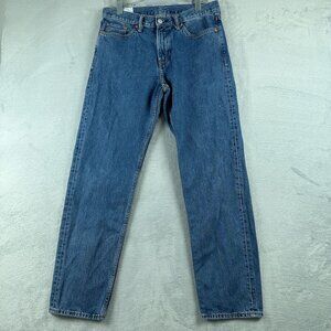 H&M Jeans Straight Leg Relaxed Fit High Rise Medium Wash Blue Mens Size 32/32